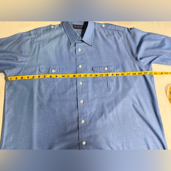 ROUNDTREE & YORKE Men’s blue short sleeve button down shirt w/epaulets size XL - Picture 9 of 10